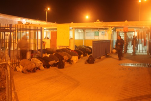 Morgonbön vid Qalandiya